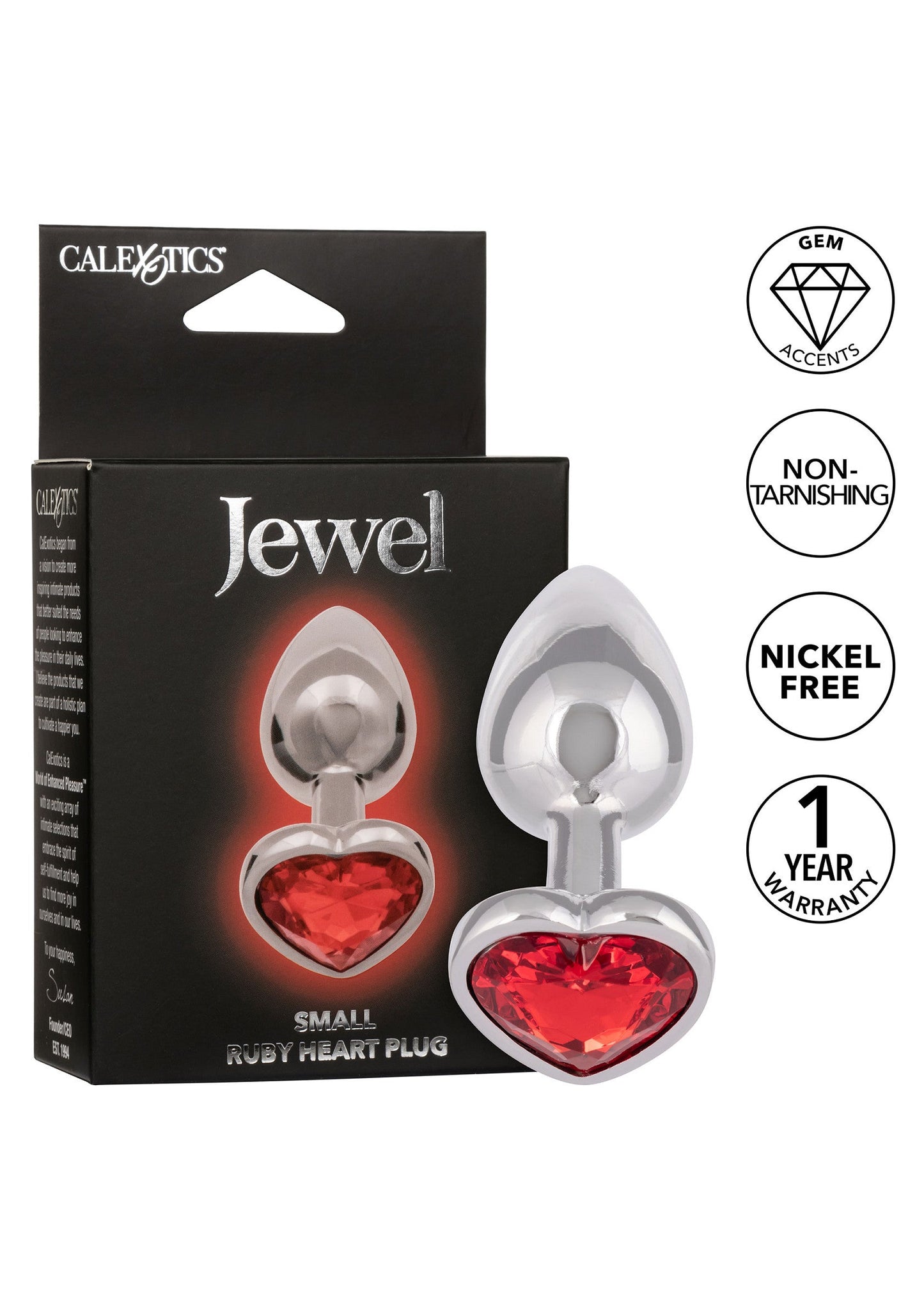 16514 calexotics jewel jewel small ruby heart plug