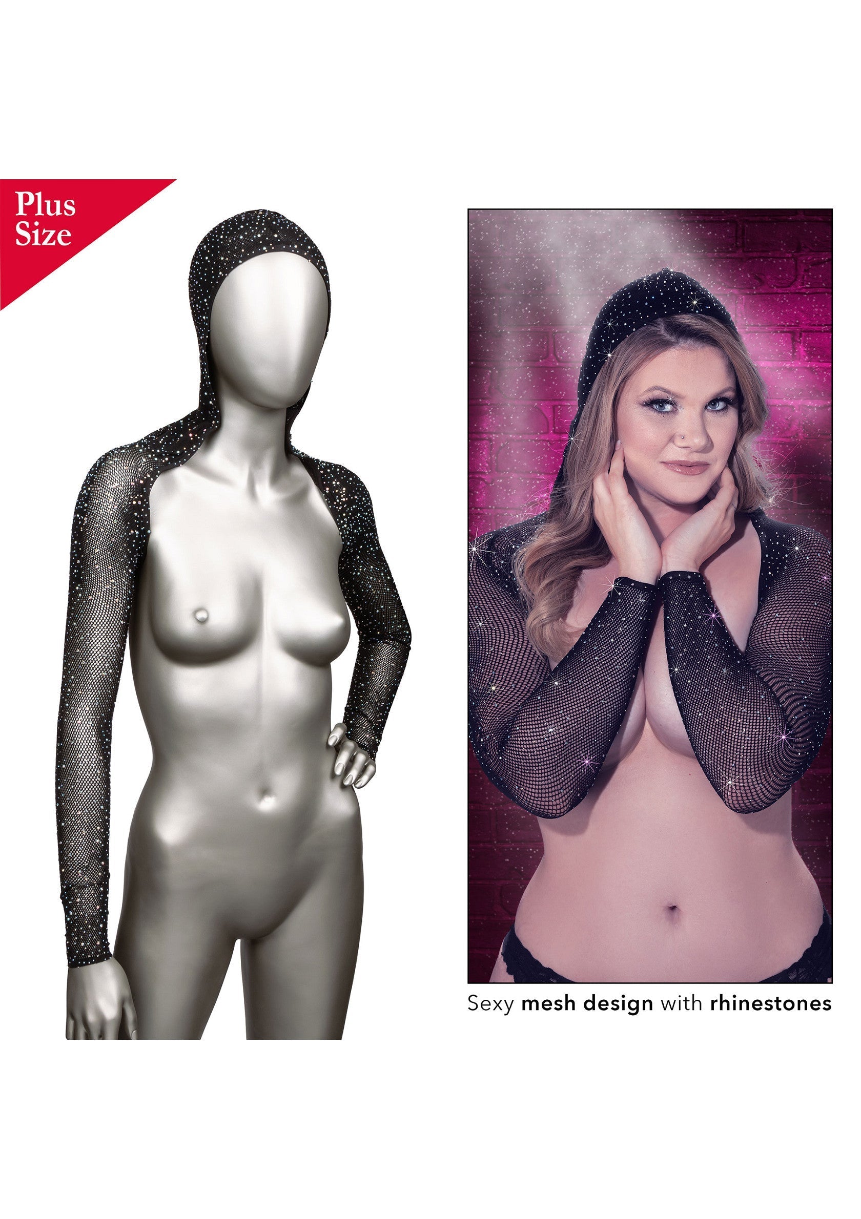 16624 calexotics radiance hooded shoulder shrug plus