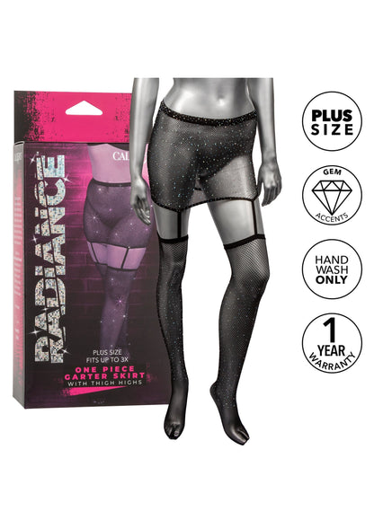 16634 calexotics radiance garter skirt thigh highs plus