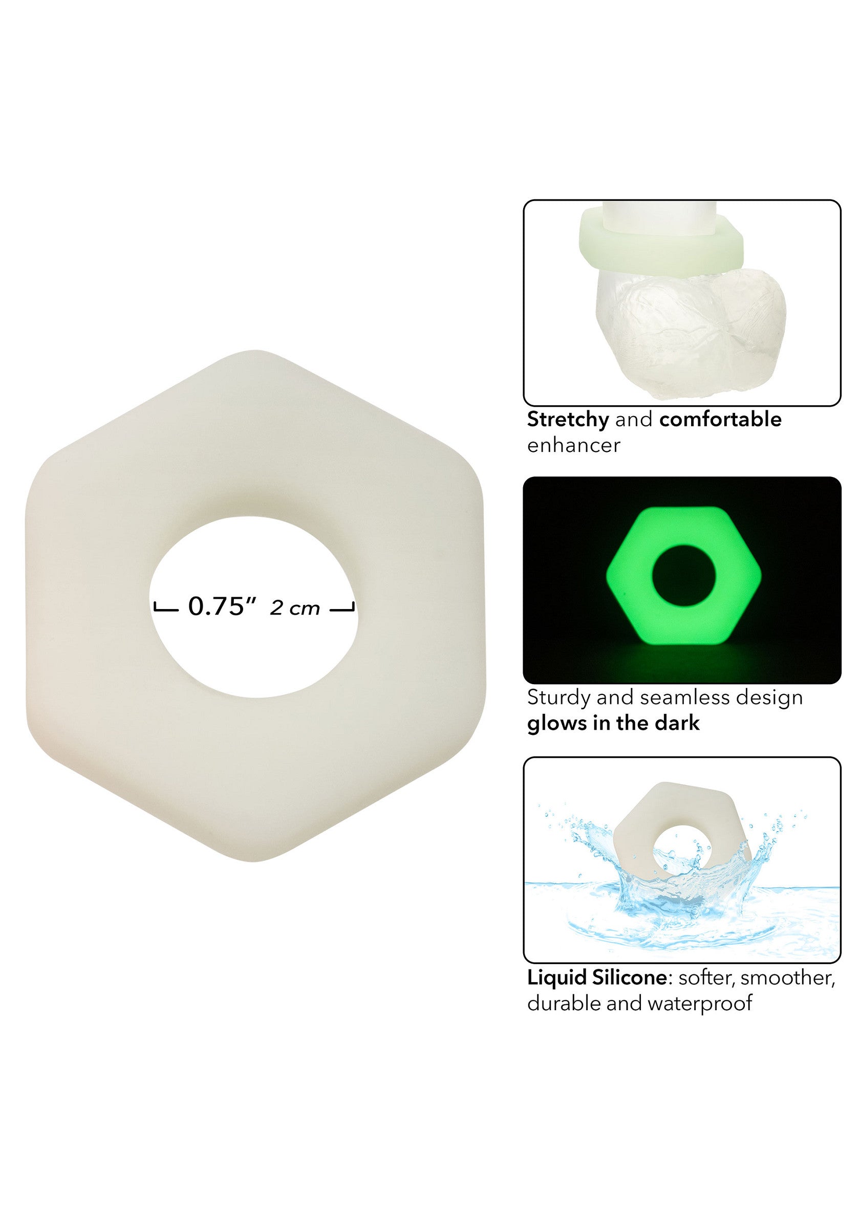 16741 calexotics alpha silicone prolong sexagon ring