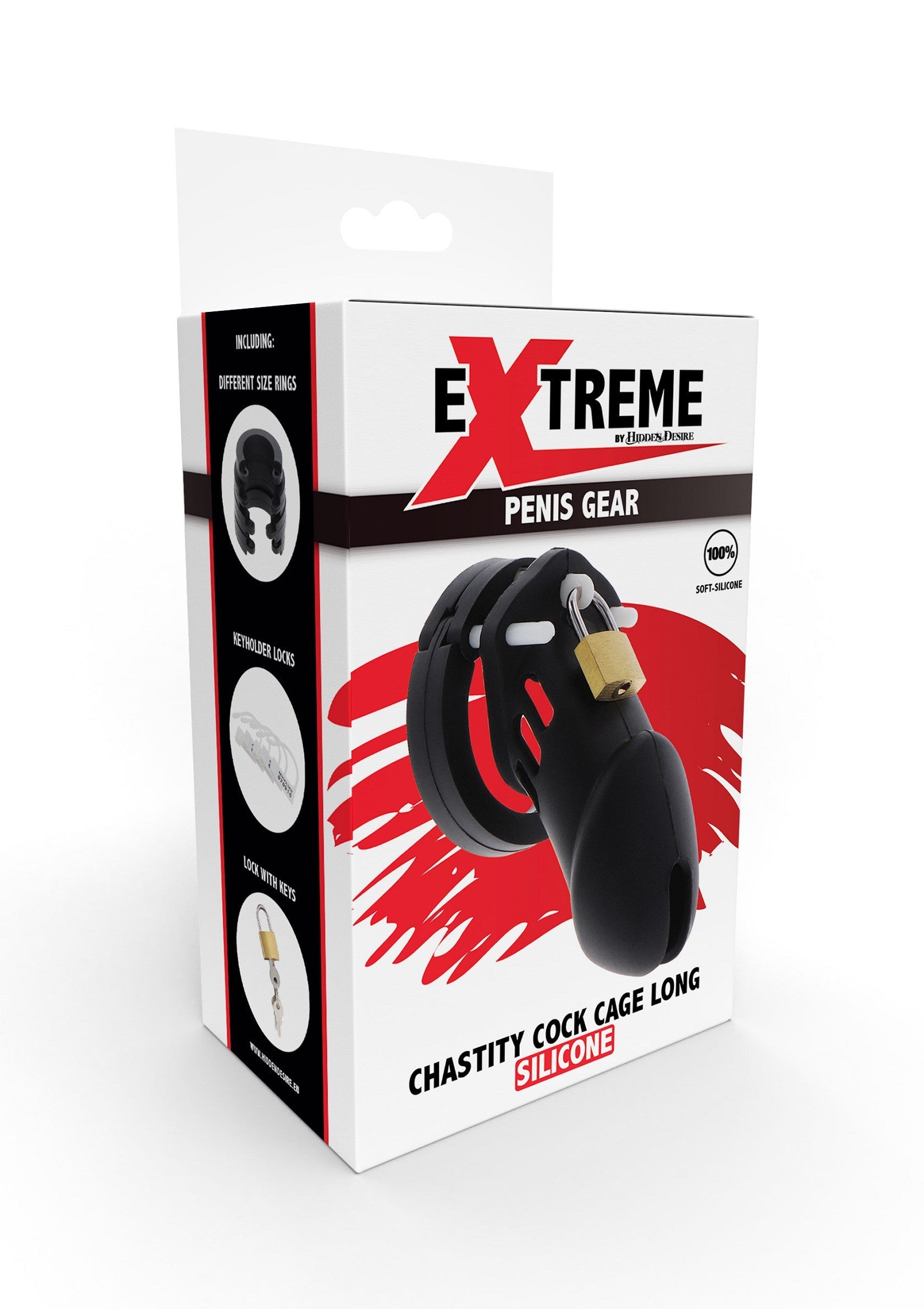 16823 hidden desire extreme chastity cock cage slicone large