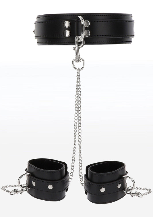 17104 taboom luxury bondage essentials heavy collar and wrist cuffs