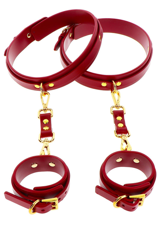 17155 taboom bondage in luxury wrist to thigh cuff set