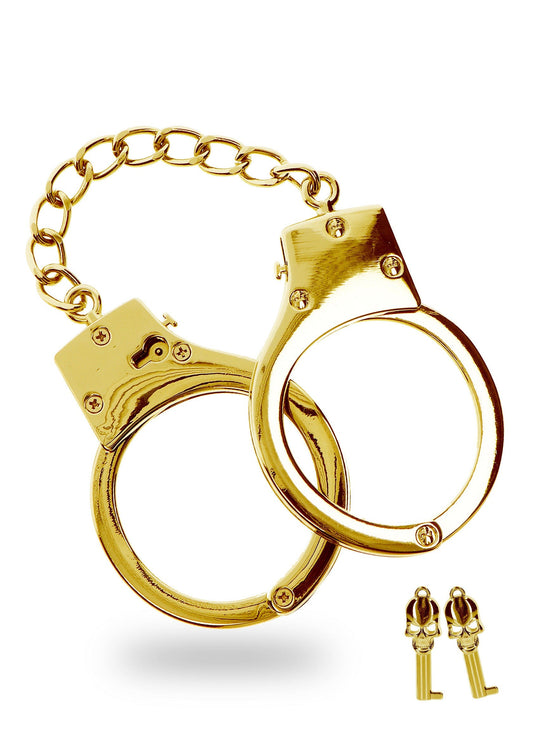 17170 taboom bondage in luxury gold plated bdsm handcuffs