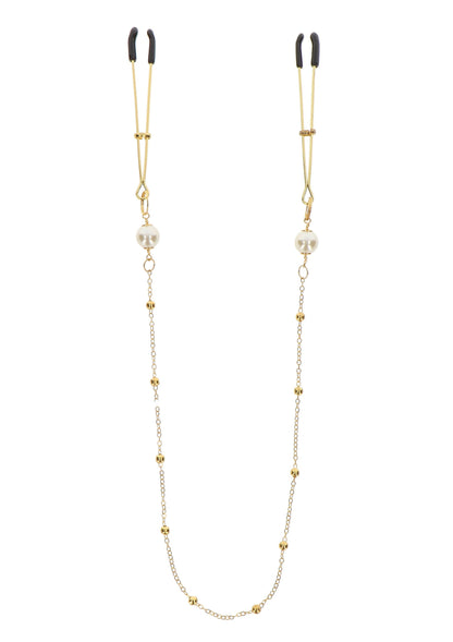 17280 taboom nipple play tweezers pearl deluxe chain