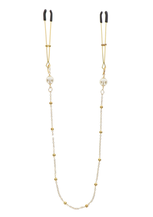 17280 taboom nipple play tweezers pearl deluxe chain