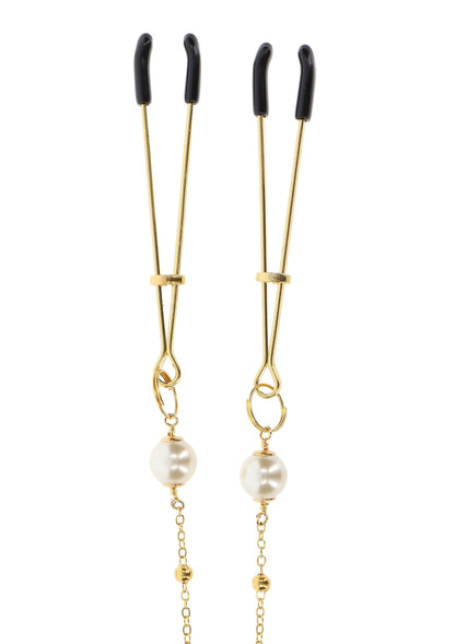 17280 taboom nipple play tweezers pearl deluxe chain