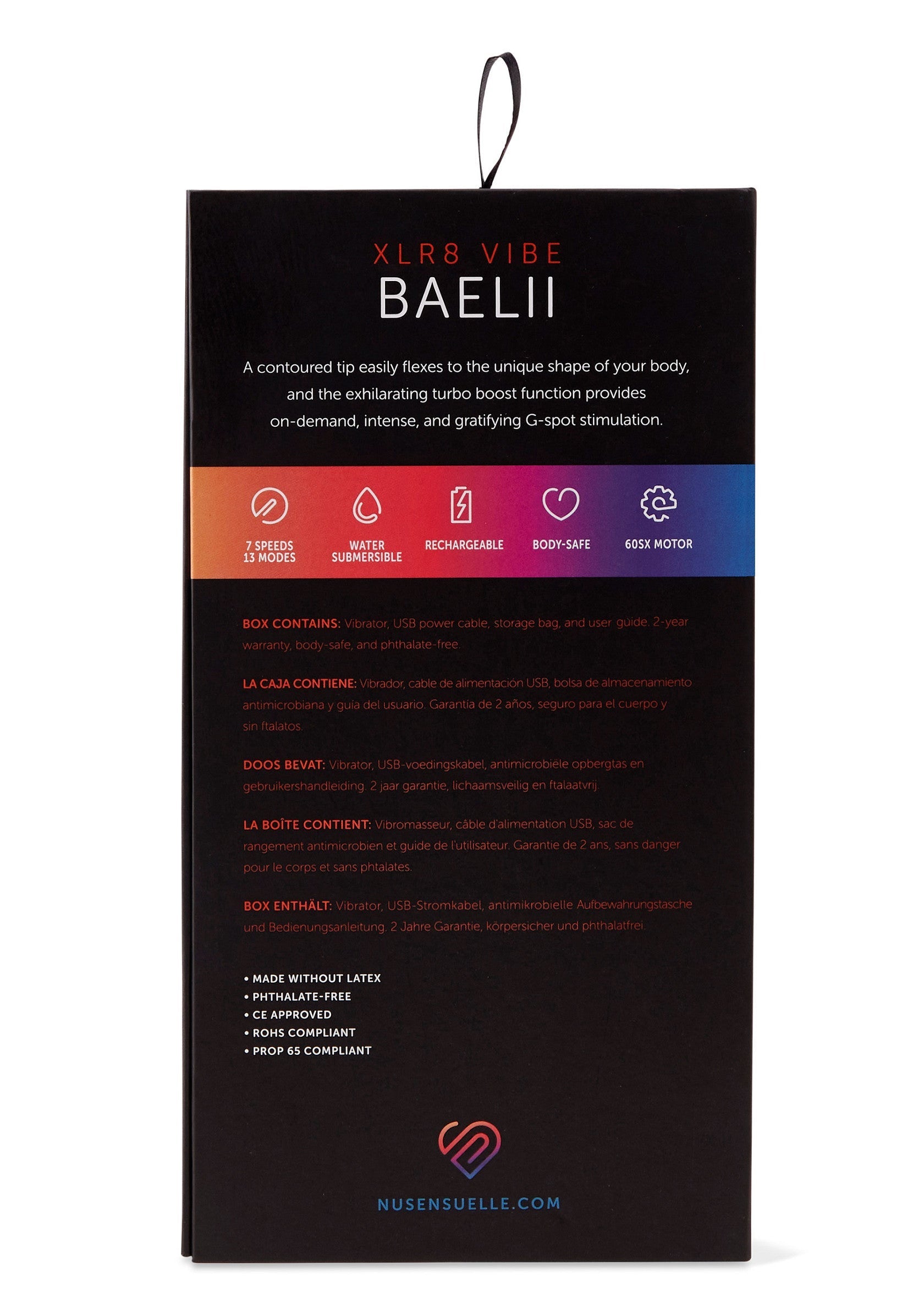 17521 nu sensuelle baelii xlr8 vibrator