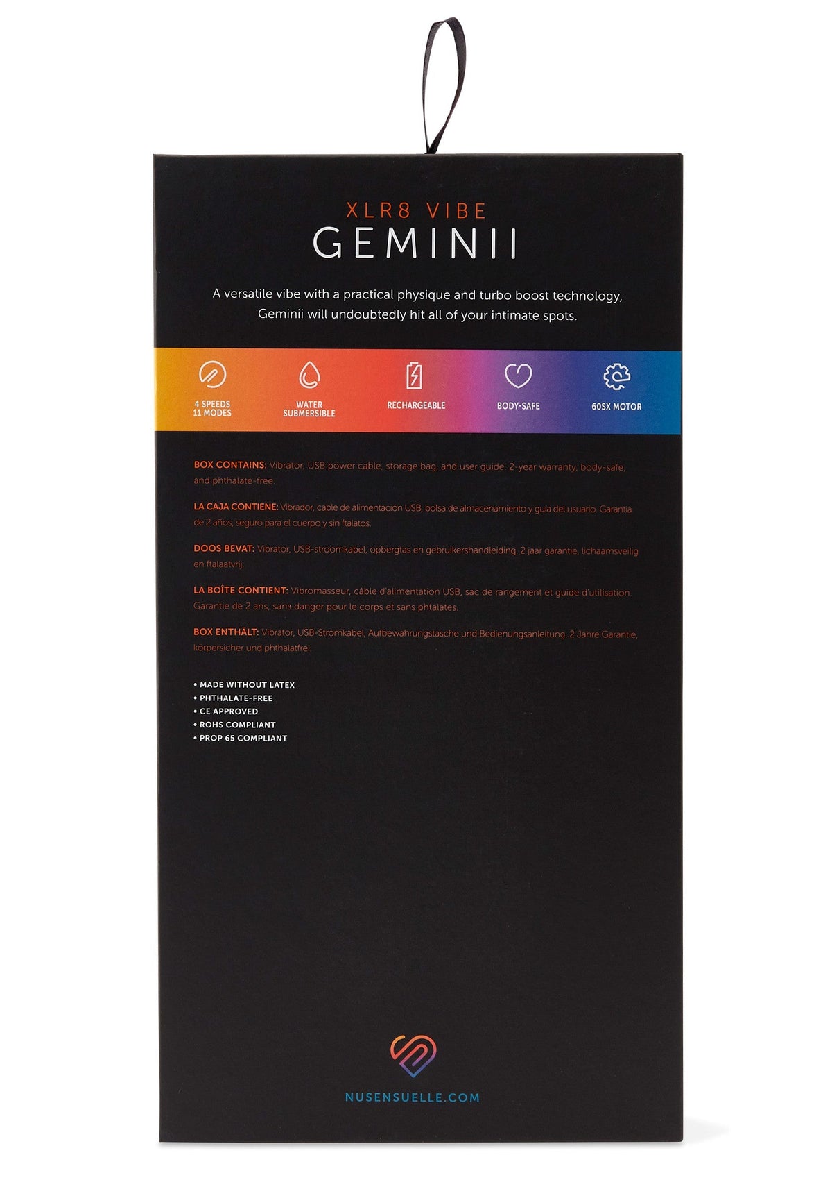 17522 nu sensuelle geminii xlr8 vibrator