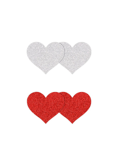 19168 ns novelties pretty pasties pasties glitter hearts 2 pair