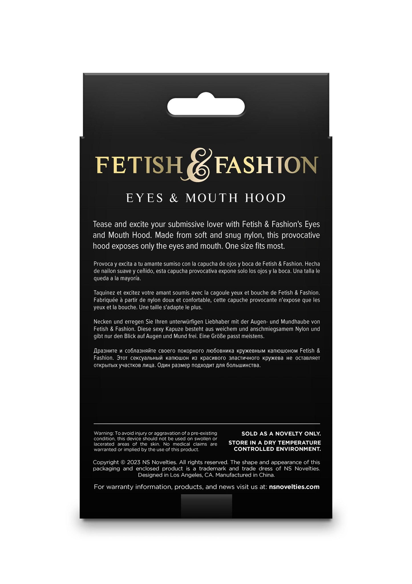 19241 ns novelties fetish fashion eyes mouth hood