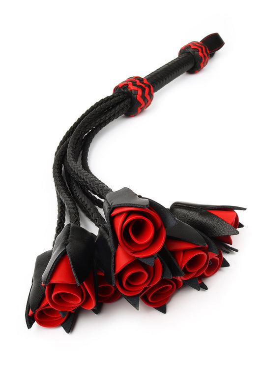 Genuine Leather Roses Whip