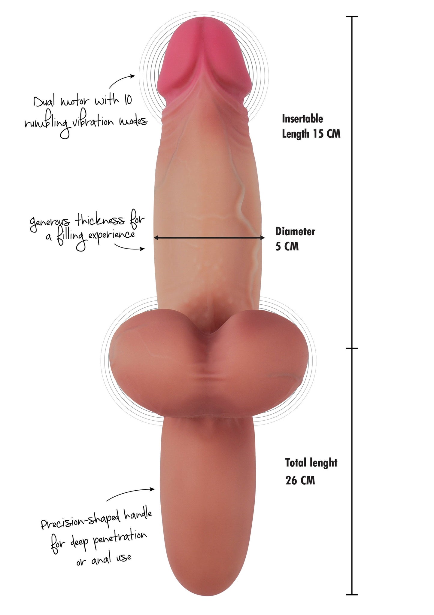 Heavy Hitter Vibrating Dildo Liquid Silicone