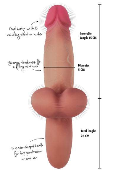 Heavy Hitter Vibrating Dildo Liquid Silicone
