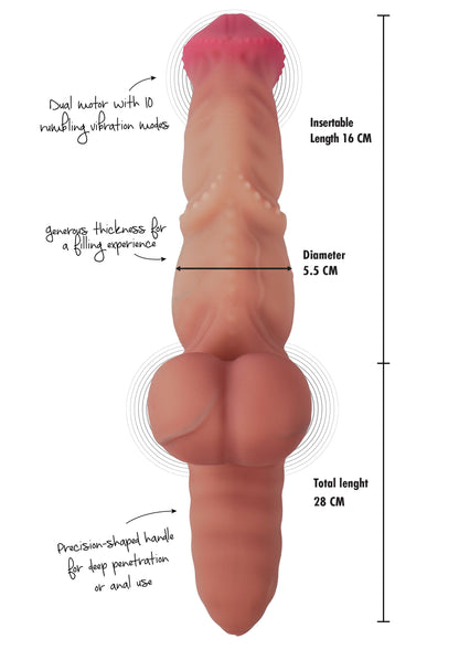 Mutant Rumbler Vibrating Dildo Liquid Silicone