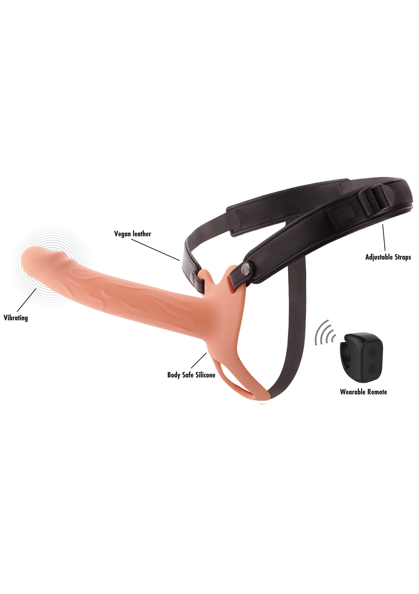 Hollow Penis Strapon Vibrating Silicone 20 cm