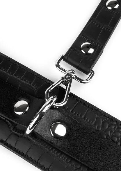 Croc-Embossed Ankle Cuffs