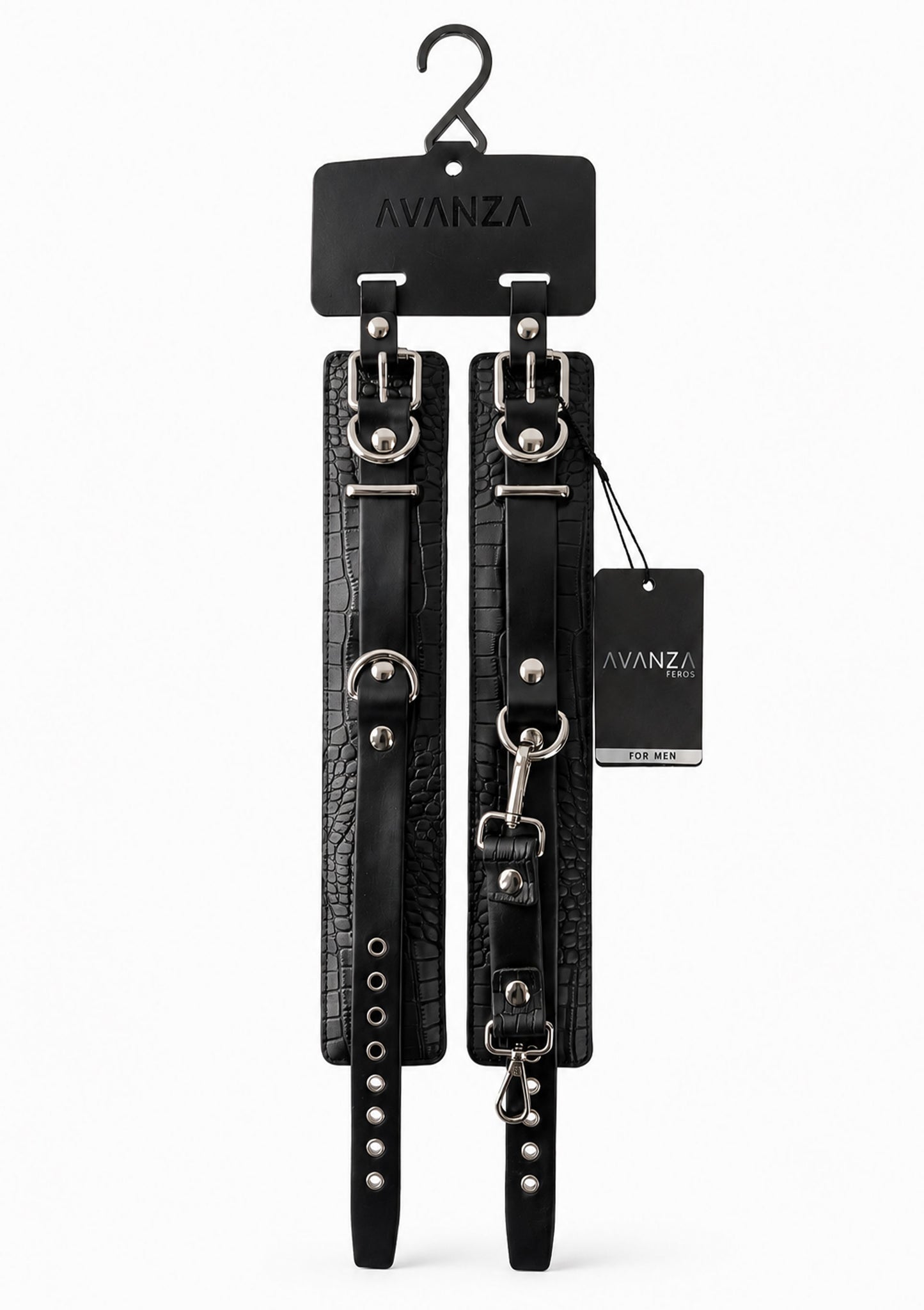 Croc-Embossed Ankle Cuffs