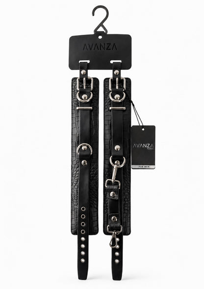 Croc-Embossed Ankle Cuffs
