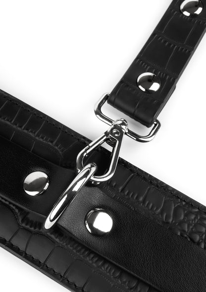 Croc-Embossed Ankle Cuffs