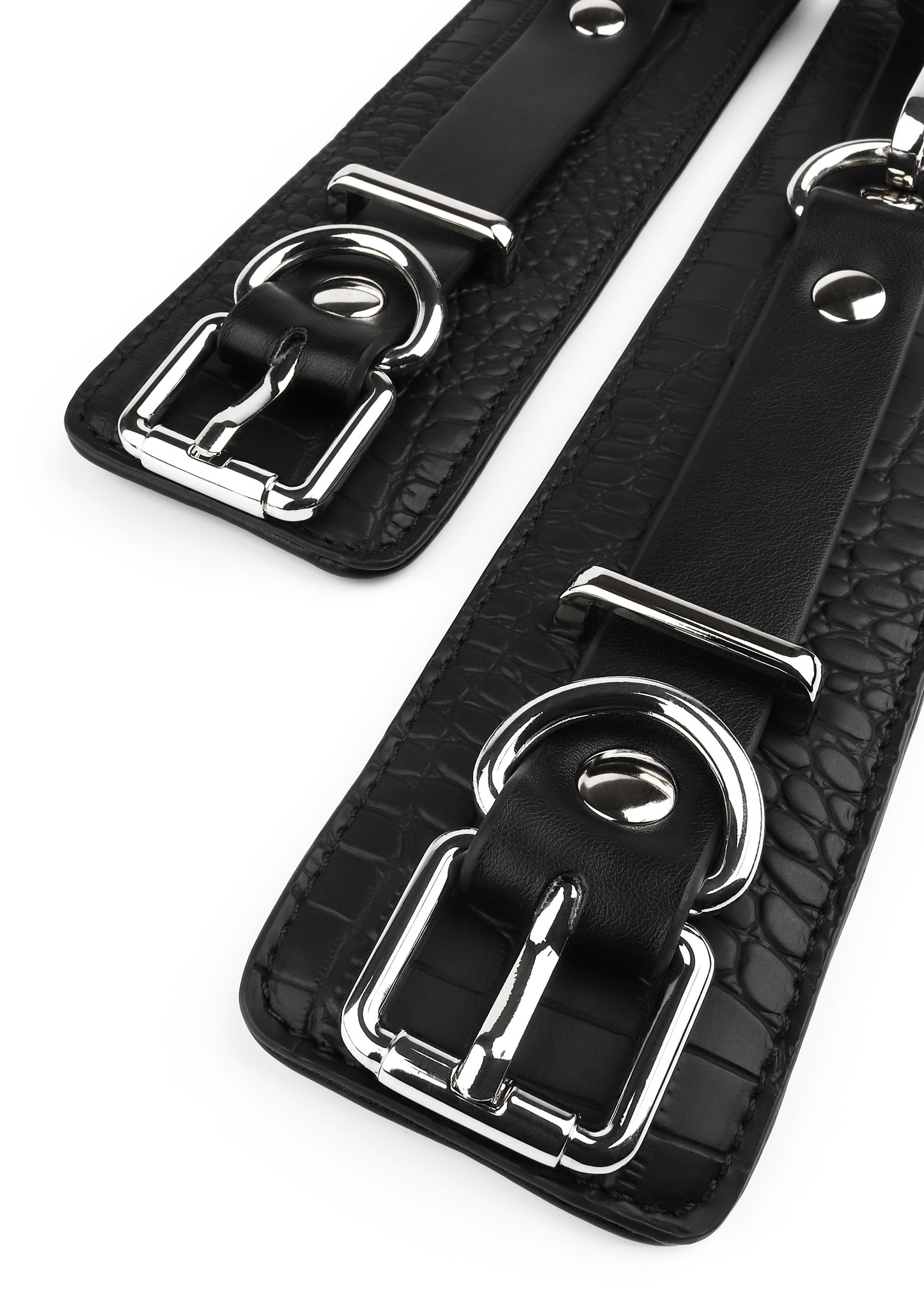 Croc-Embossed Ankle Cuffs