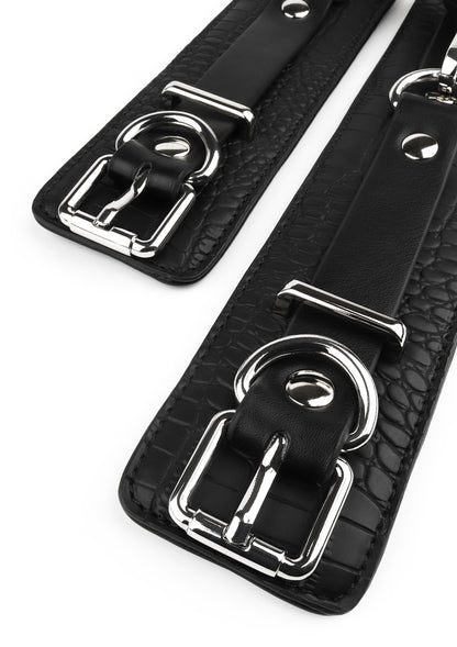 Croc-Embossed Ankle Cuffs