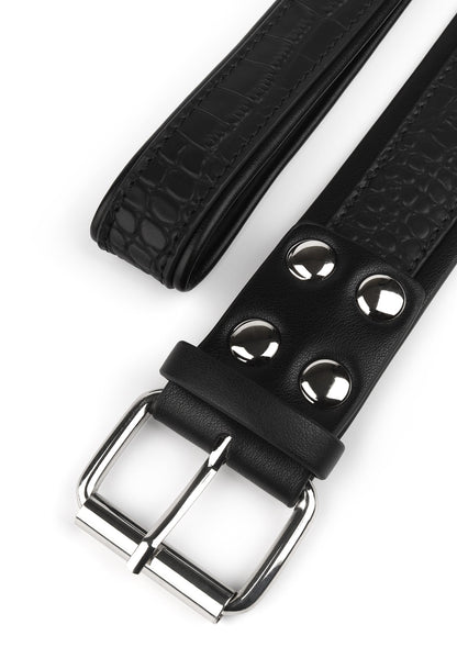 Croc-Embossed Collar & Leash