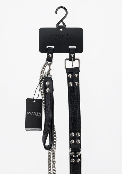 Croc-Embossed Collar & Leash