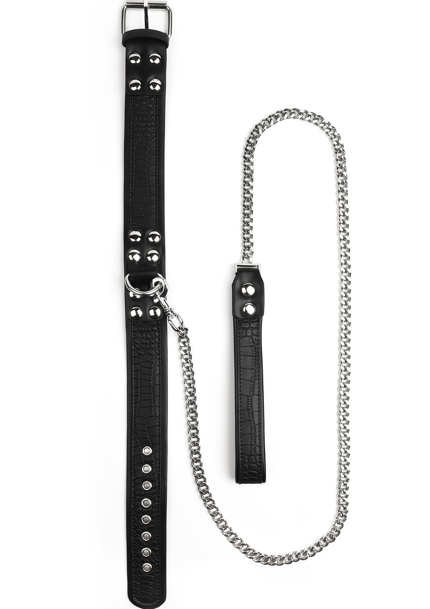 Croc-Embossed Collar & Leash