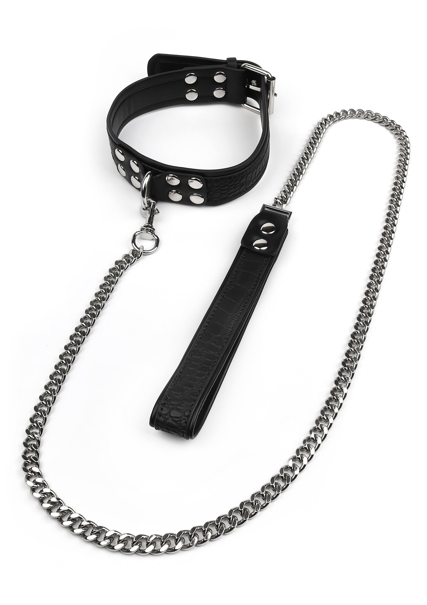 Croc-Embossed Collar & Leash