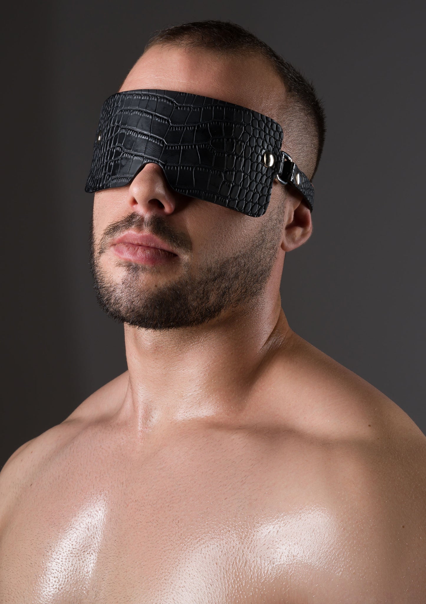 Croc-Embossed Blindfold