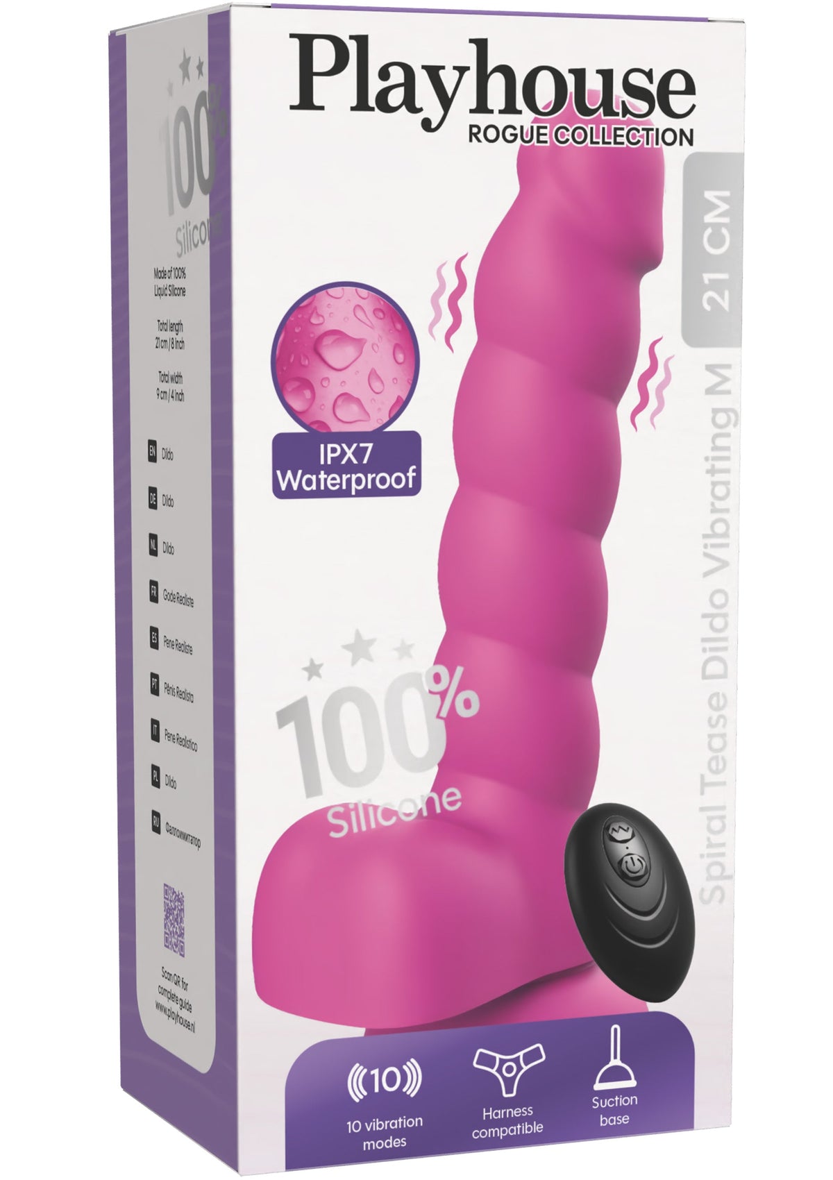 Spiral Tease Vibrating Dildo Silicone M