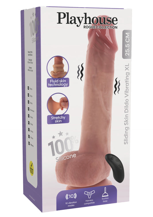 Sliding Skin Vibrating Dildo Silicone XL
