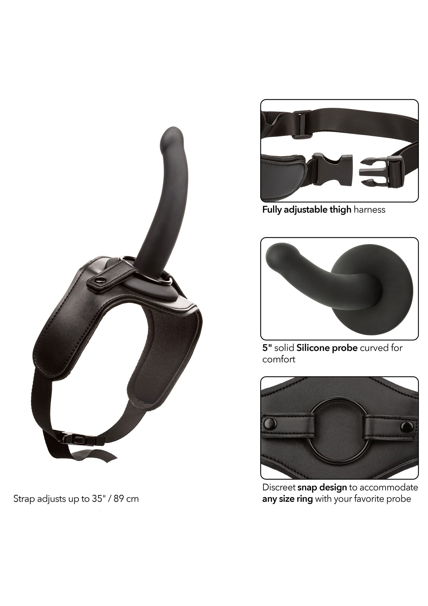27616 calexotics onyxxx thigh strap silicone probe