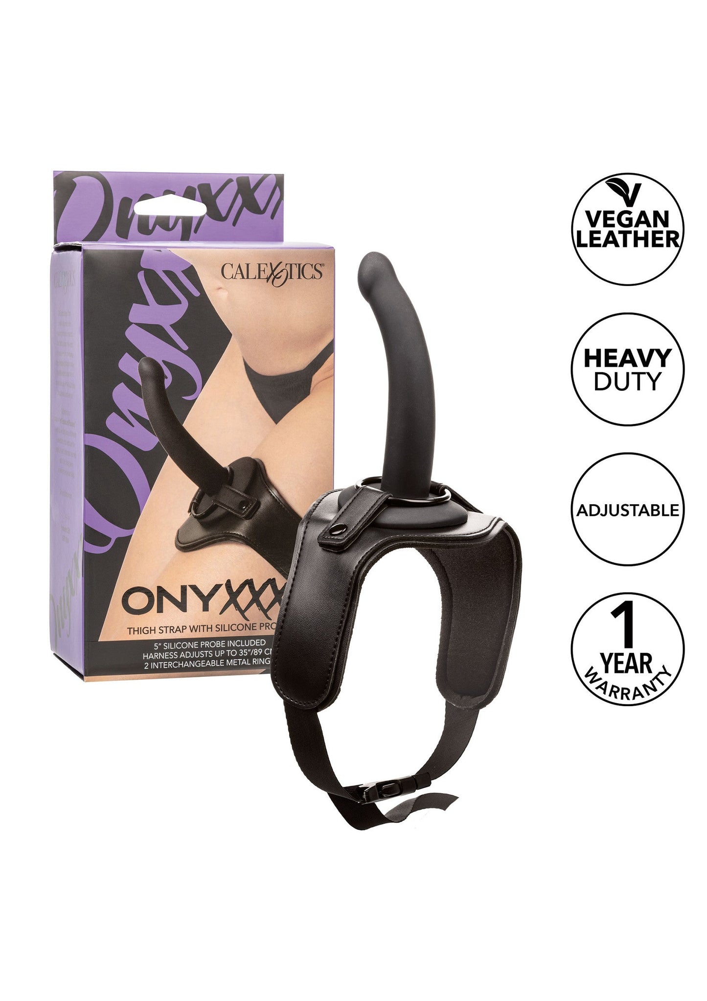 27616 calexotics onyxxx thigh strap silicone probe