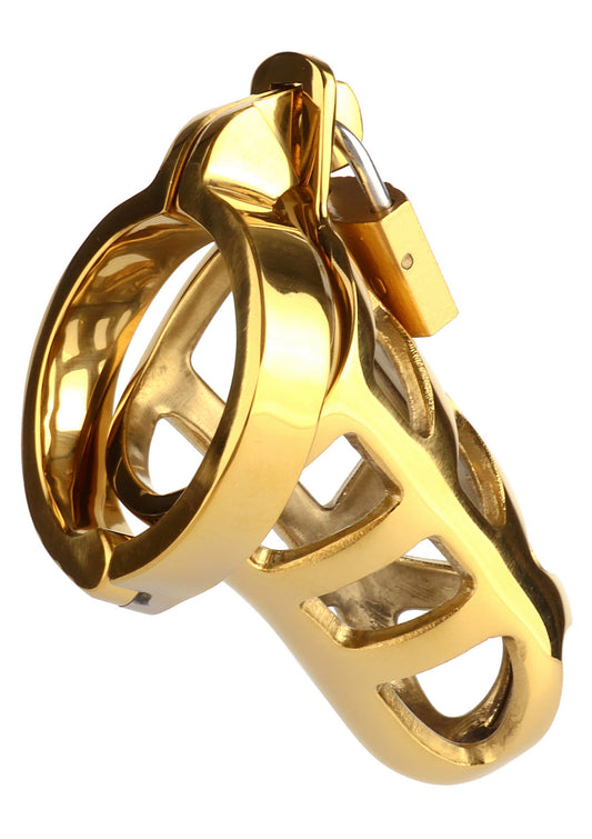 38344 mr steel brutal chastity cage gold