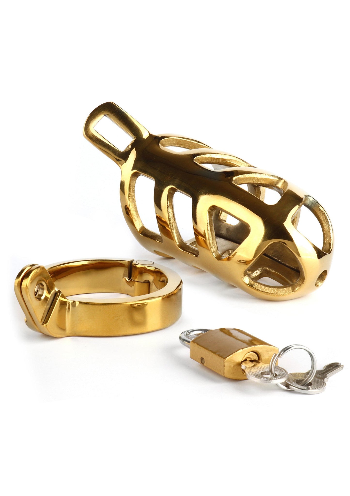 38344 mr steel brutal chastity cage gold