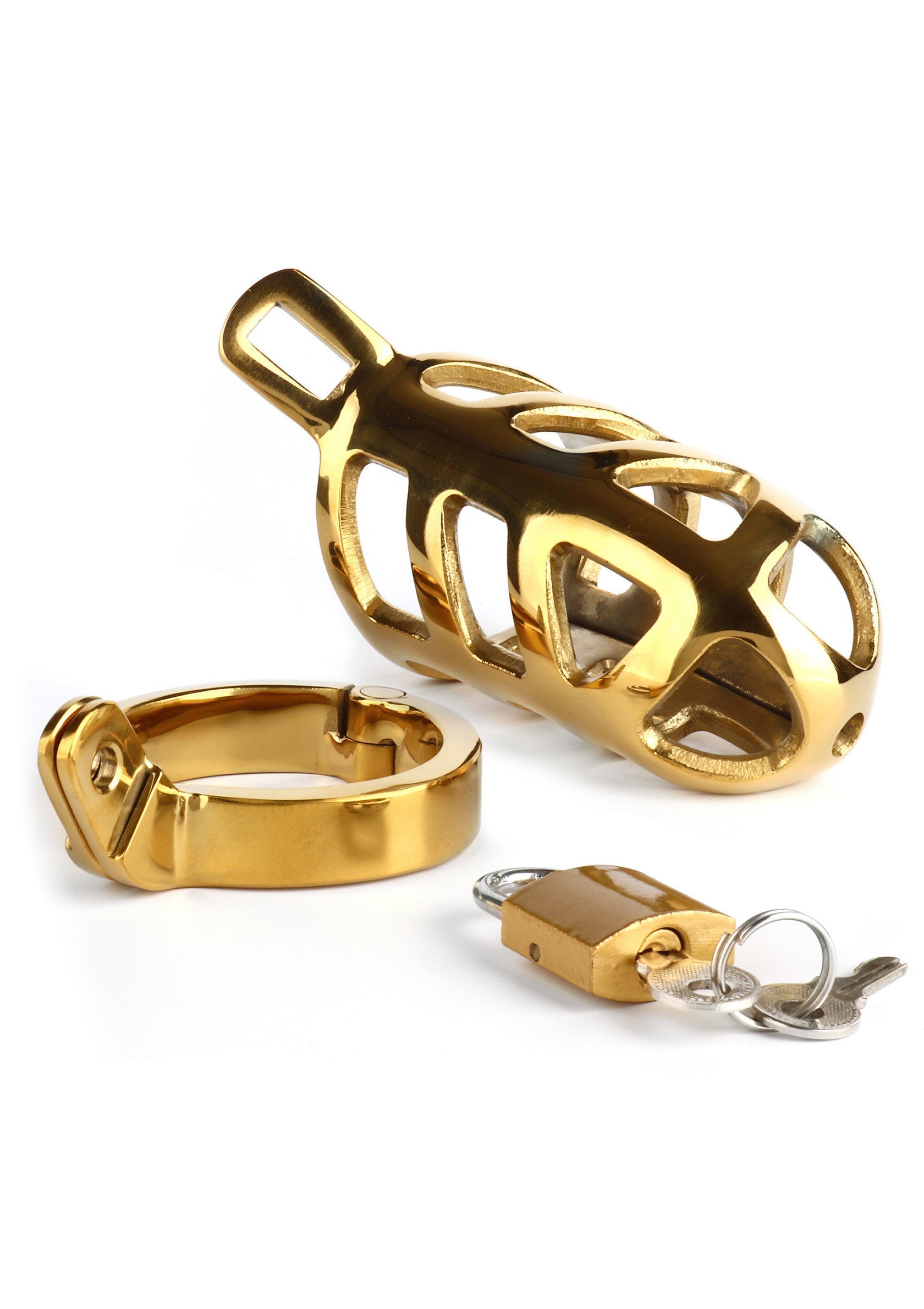 38344 mr steel brutal chastity cage gold