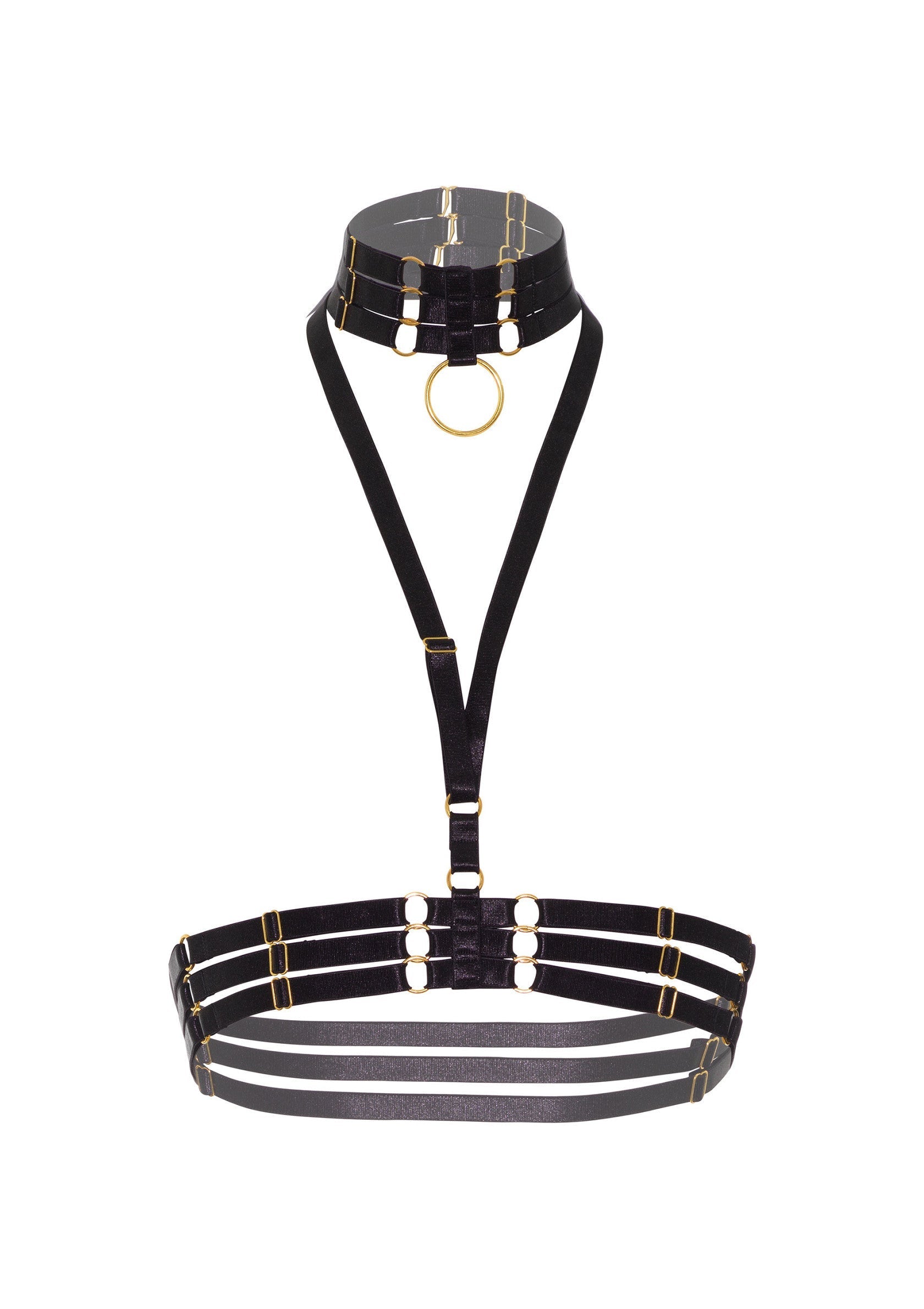 70802 kinky diva halter harness plus o ring collar