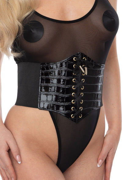 70828 kinky diva croco front waist cincher