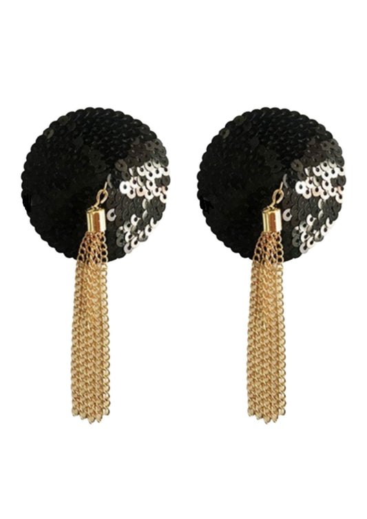 70831 kinky diva sequin nipple covers w chain