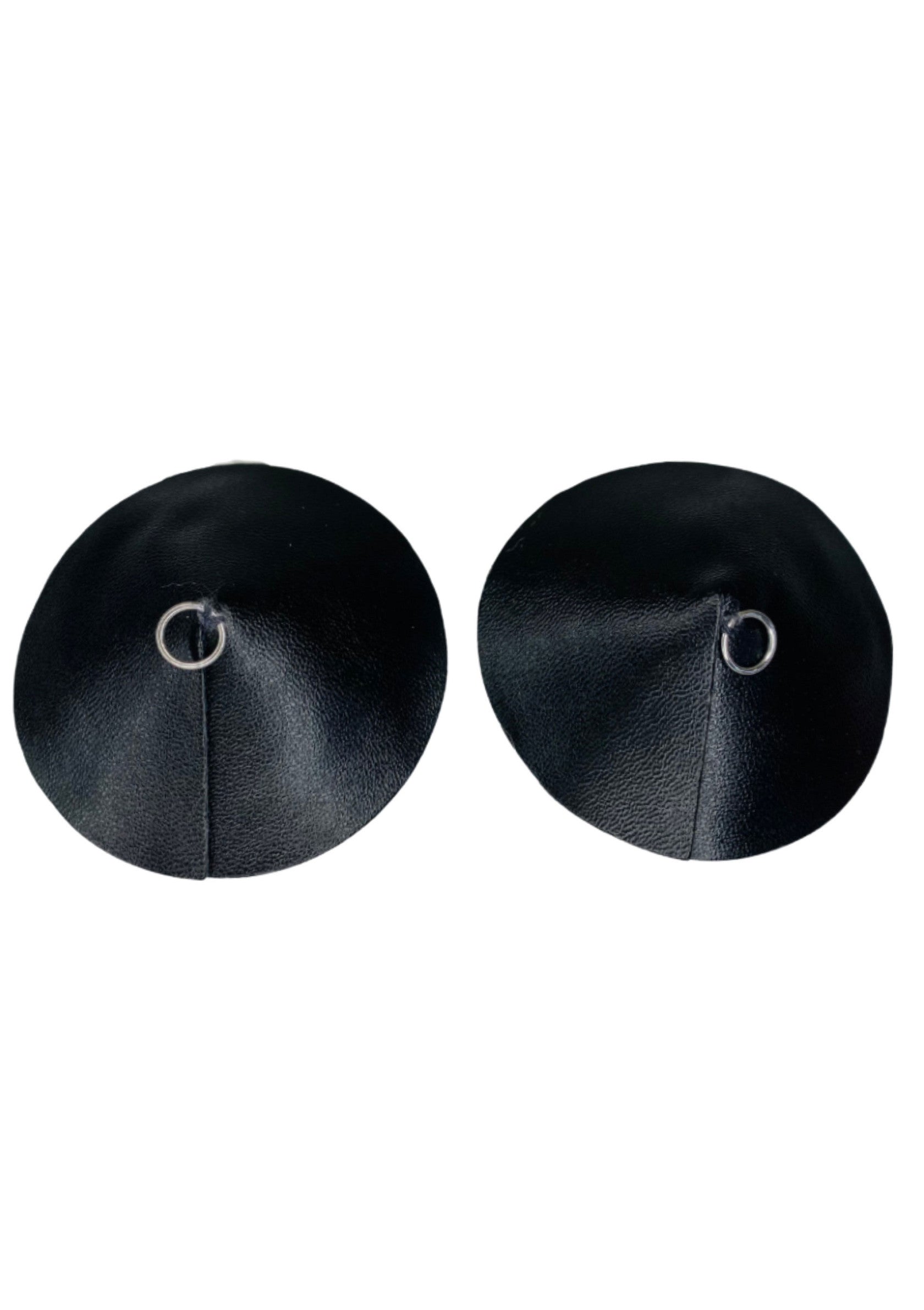 70833 kinky diva pu leather nipple covers ring