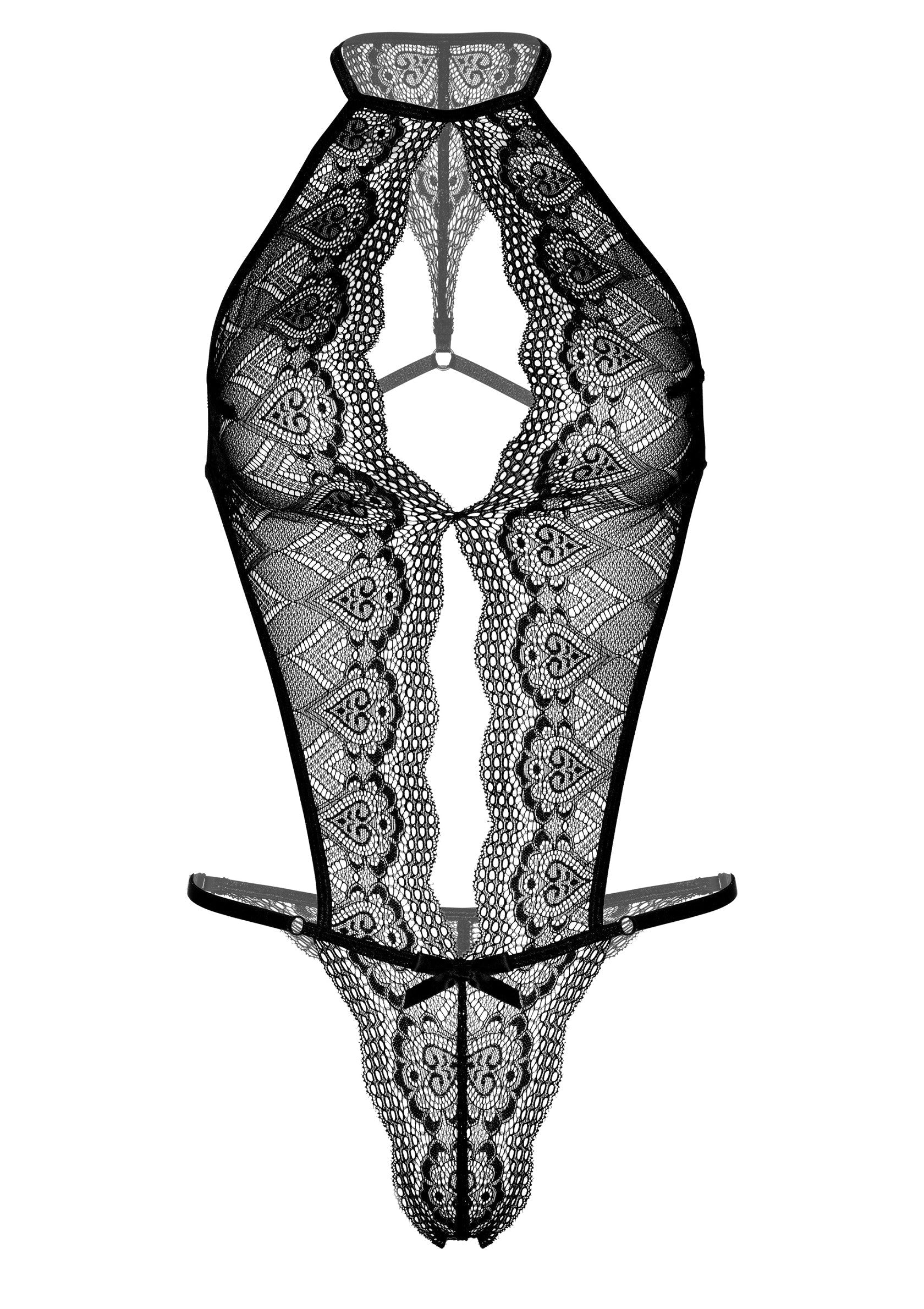 75104 daring intimates floral lace teddy