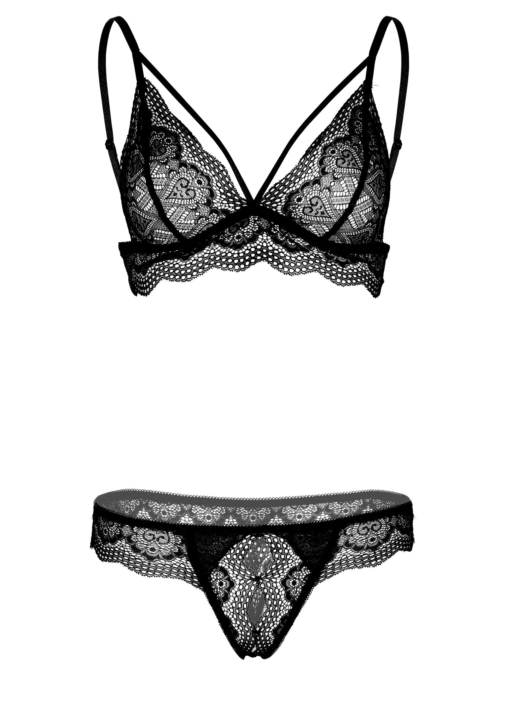 75108 daring intimates bra and crotchless panty