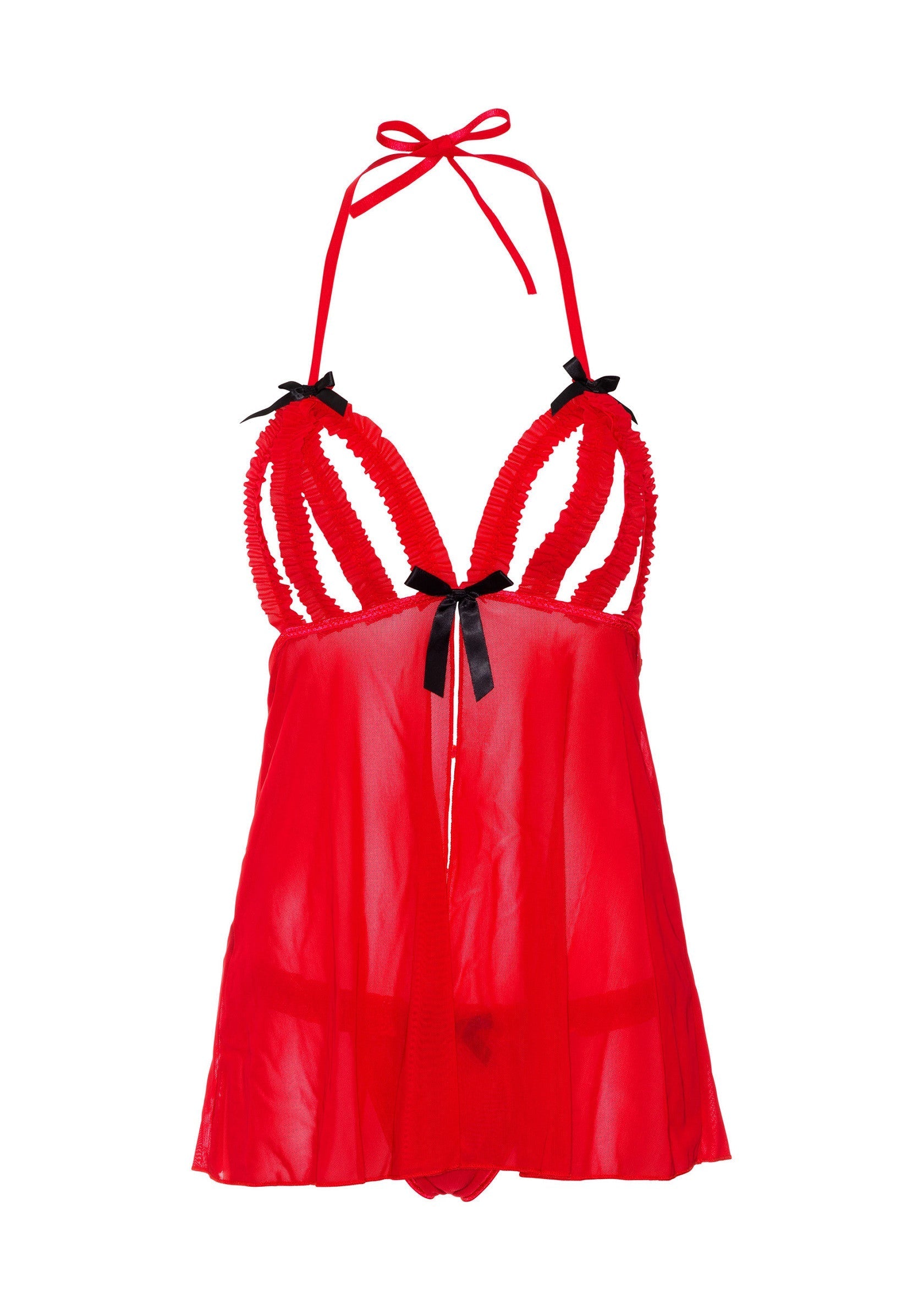 75124 daring intimates peek a boo ruffle babydoll