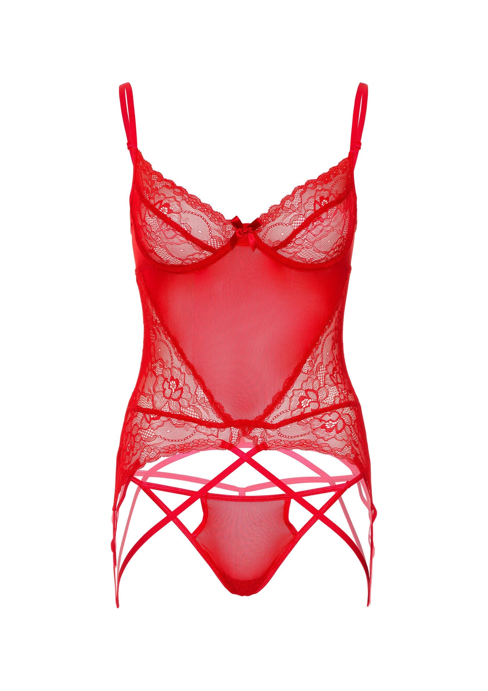 75125 daring intimates lace and mesh cami set