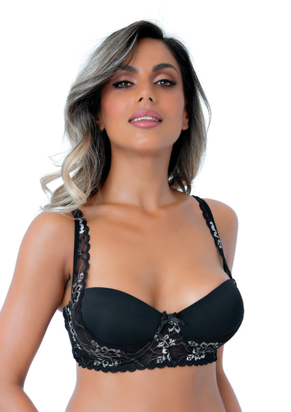 76203 daring intimates day night balconette push up lace bra
