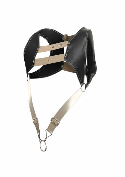 81307 mob eroticwear dngeon top cockring harness