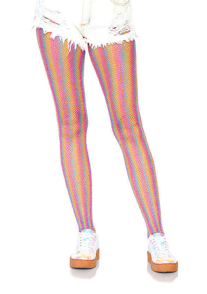 84979 leg avenue lurex rainbow fishnet pantyhose