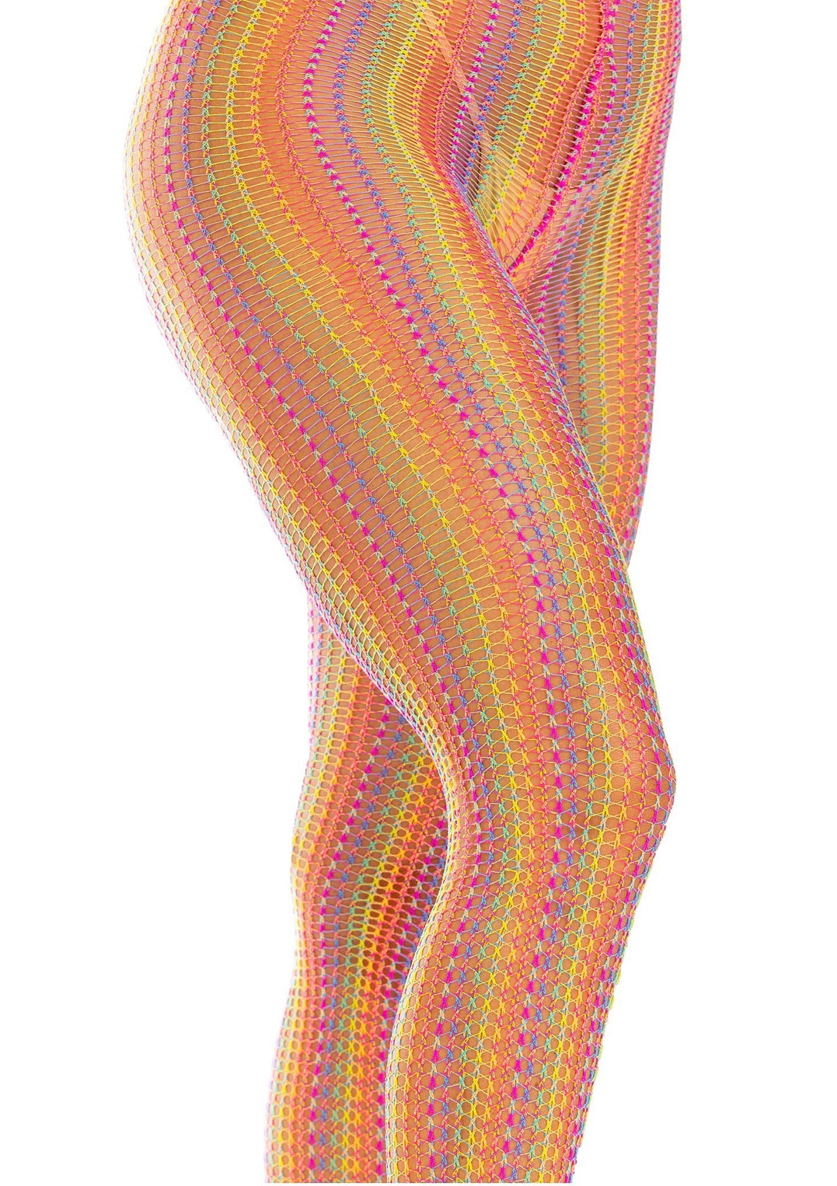 85036 leg avenue rainbow crochet net pantyhose